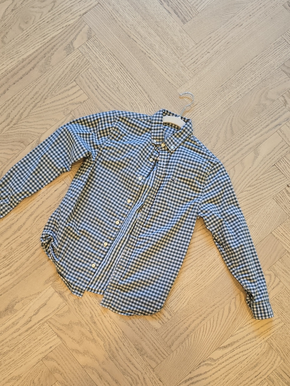 Vineyard Vines Boys Medium 12-14 Gingham Button-Down Shirt Performance